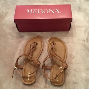 10W Merona Sandals in Cognac NIB